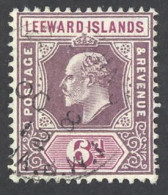 Leeward Islands Sc# 36 Used 1911 6p Violet & Red Violet Edward VII - Leeward  Islands