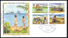 Marshall Islands Sc# 115-118 (Colorano Silk) FDC 1986 Operation Crossroads 40th - Marshallinseln