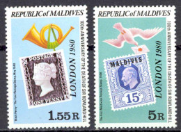 Maldive Islands Sc# 853-854 MNH 1980 Overprint - Maldivas (1965-...)