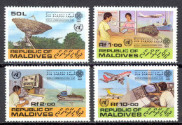 Maldive Islands Sc# 997-1000 MNH 1983 World Communications Year - Maldivas (1965-...)