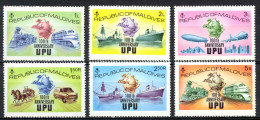 Maldive Islands Sc# 496-501 MNH 1974 UPU - Maldives (1965-...)