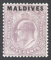 Maldive Islands Sc# 4 MH 1906 Overprint - Maldive (...-1965)