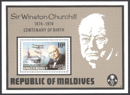 Maldive Islands Sc# 532 MNH Souvenir Sheet 1974 Sir Winston Churchill - Maldives (1965-...)