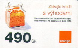 Glass 490. Orange Mobil Slovakia, Thin Cardboard, Expire 31.12.2009, 490 Sk, Slovakia - Slowakei