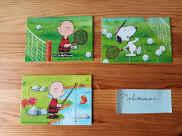 Lot De 3 Puzzles Kinder : Peanuts - Tennis Pêche - Charly Brown - Snoopy Sans BPZ - Puzzels