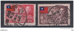 TAIWAN:  1952  ANNIVERSARY  -  2  USED  STAMPS  -  YV/TELL. 147 + 151 - Usados