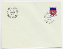 BLASON 20C ST LO LETTRE NON VOYAGEE C. PERLE KOUROU 19.10.1967 GUYANE FRANCAISE - 1941-66 Escudos Y Blasones