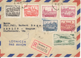 Poland Registered Air Mail Cover Sent To Germany 15-9-1961 With More Topic Stamps - Covers & Documents