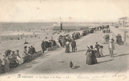 FRANCE - Le Tréport - La Digue Et La Plage - Animé - Carte Postale Ancienne - Le Treport