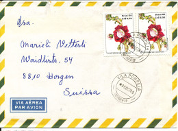 Brazil Air Mail Cover Sent To Switzerland 5-12-1978 Topic Stamps FLOWERS - Luchtpost