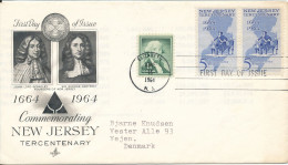 USA FDC 10-6-1960 Commemorating New Jersey Tercentenary Art Craft Cachet Sent To Denmark - 1961-1970