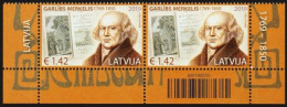 Latvia Lettland Lettonie 2019 (18) Garlieb Helwig Merkel - 250 - German Baltic Writer And Publicist (pair) - Lettonie