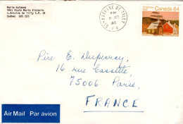 CANADA SEUL SUR LETTRE DE SAINT ANTOINE DE TILLY POUR LA FRANCE 1983 - Briefe U. Dokumente