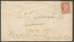 1885 Cover 3c Small Queen Duplex Ingersoll Ontario To USA - Postgeschichte