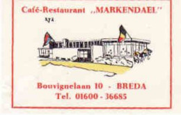 Dutch Matchbox Label, Breda - North Brabant, Café Restaurant MARKENDAEL, Holland, Zündholzetiketten Netherlands - Boites D'allumettes - Etiquettes