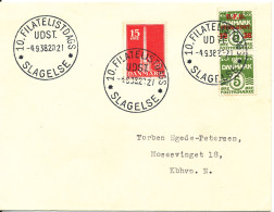 Denmark Cover 10 Philatelistday Exhibition Slagelse 4-9-1938 (DFU Overprinted Stamp) - Brieven En Documenten