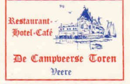 Dutch Matchbox Label, Veere - Zeeland, Restaurant Hotel Café De Campveerse Toren, Holland, Zündholzetiketten Netherlands - Boites D'allumettes - Etiquettes