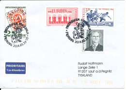 Sweden Cover With Special Postmark Stockholm Postmuseum Frimung 29-30/3-2014 Sent To Germany - Cartas & Documentos