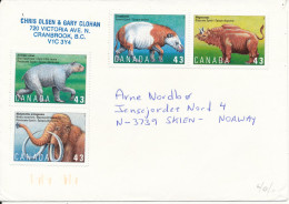 Canada Cover Sent To Norway 1994 Topic Stamps But No Postmarks On Stamps Or Cover - Lettres & Documents
