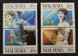 Malaysia International Conference On Drug Abuse 1987 Skeleton Rainbow Butterfly (stamp) MNH *see Scan - Malaysia (1964-...)