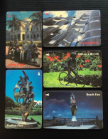 Singapore Telecom Singtel GPT Phonecard, Sculptures, Set Of 5 Used Cards Including One $50 Card - Singapur