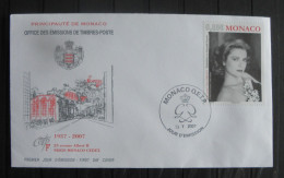 Enveloppe 1er Jour Monaco Timbre N° 2596 Les Années Grace Kelly, Exposition Au Grimaldi Forum Oblitération 04.05.2007 - Postmarks