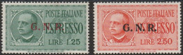 176  Repubblica Sociale 1944 - Espressi Soprastampati G.N.R N. 19/20. Cert. Biondi. Cat. € 750,00 MNH - Nuovi