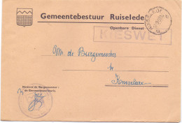 Omslag Enveloppe - Gemeentebestuur Ruiselede - 1958 - Enveloppes