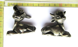 LADE 14 - STATUETTE EN MÉTAL 2 MOUTONS - METALEN BEELDJE 2 SCHAPEN  - 144 ET 110 GRAM - Metall