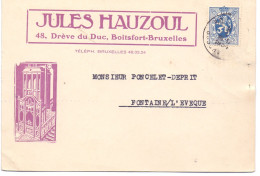 Briefkaart Carte Postale - Pub Jules Hauzoul - Boitsfort à Fontaine L'Eveque - 1934 - Cartes Postales 1934-1951