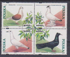 Poland Stamps Used ZK.3363-66 Czw: Breeding Pigeons (four) - Oblitérés