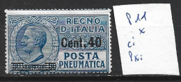 ITALIE PNEUMATIQUE 11 * Côte 6 € - Correo Neumático