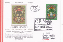 TAG DER BRIEFMARKE ,FDC  COVERS 1995 AUSTRIA - Briefe U. Dokumente