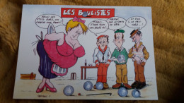 CPM PETANQUE JEUX DE BOULES DESSIN ILLUSTRATEUR TREMAULT HUMOUR LES BOULISTES GROSSE FANNY  BOULE 1 - Bocce