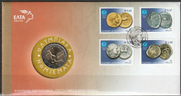 Griechenland 2004 FDC Numisbrief Mi Nr.2226 - 2229 +2 Euro Münze  Olympische Sommerspiele, Athen ( D 1884 ) - Grèce