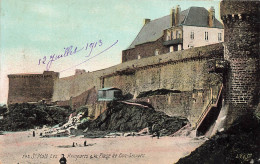 FRANCE - St Malo - Les Remparts Et La Plage De Bon Secours- Carte Postale Ancienne - Saint Malo