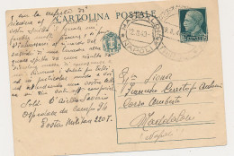 1940 COLONIA LIBIA CARTOLINA POSTALE 0,15 DA TRIPOLI X MADDALONI - Libya