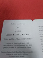 Doodsprentje Amand Jozef Zaman / Sinaai 22/4/1912 Sint NIklaas 6/5/2000 ( Marie José De Roep ) - Religion & Esotérisme