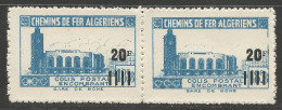 ALGERIE COLIS POSTAUX  N° 165Aa Bleu Variétée Anneau Lune Tenant à Normal NEUF** LUXE SANS CHARNIERE  / Hingeless  / MNH - Postpaketten