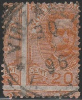 125 Italia Regno Varietà 1895 - Umberto I 20 C. Arancio N. 61da, Esemplare Con Dentellatura Fortemente Spostata Nei Due - Gebraucht