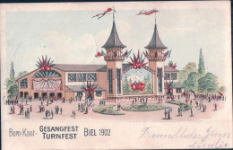 Biel 1902, Bern-Kant. Gesangfest Turnfest, Litho (7.7.1902) - Bienne