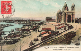 FRANCE - Marseille - Le Quai Et Le Port De La Joliette - La Cathédrale - BR - Colorisé - Carte Postale Ancienne - Non Classés