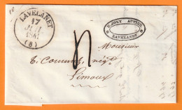 1841 - Lettre Pliée De Lavelanet, Ariège Vers Limoux, Aude - Taxe 4 - Cachet à Date D'arrivée - 1801-1848: Precursors XIX