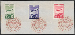 Korea Jinsen First Day Postmark On Japan Airplane Stamps 1937 - Corée (...-1945)