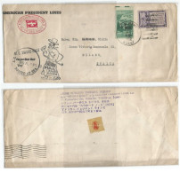 USA Posted At Sea From Korea M/S Sword Knot President Lines CV U.S.Navy 218dec952 To Italy With 2 Stamps - Lettres & Documents