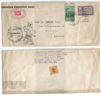 USA Posted At Sea From Korea M/S Sword Knot President Lines CV U.S.Navy 218dec952 To Italy With 2 Stamps - Ohne Zuordnung