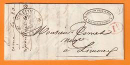 1839 - Lettre Pliée De Mirepoix, Ariège (grand Cachet Fleurons) Vers Limoux, Aude - Décime Rural (boîtier N) - 1801-1848: Precursores XIX