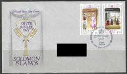 Solomon Islands. 1977 Silver Jubilee FDC 6c, 45c - Islas Salomón (...-1978)