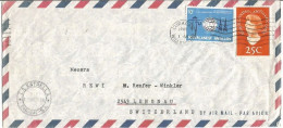 Nederlandse Antillen Commerce AirmailCV Curacao Willemstad 1jun1965 To Suisse With 2 Stamps - Antillen