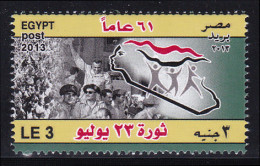 Egypt 2013 - ( 61th Anniversary Of The Revolution Of 23 July 1952 - Pres. Gamal Abd El Nasser ) - MNH (**) - Neufs